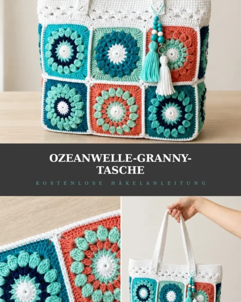 Ozeanwelle-Granny-Tasche häkeln