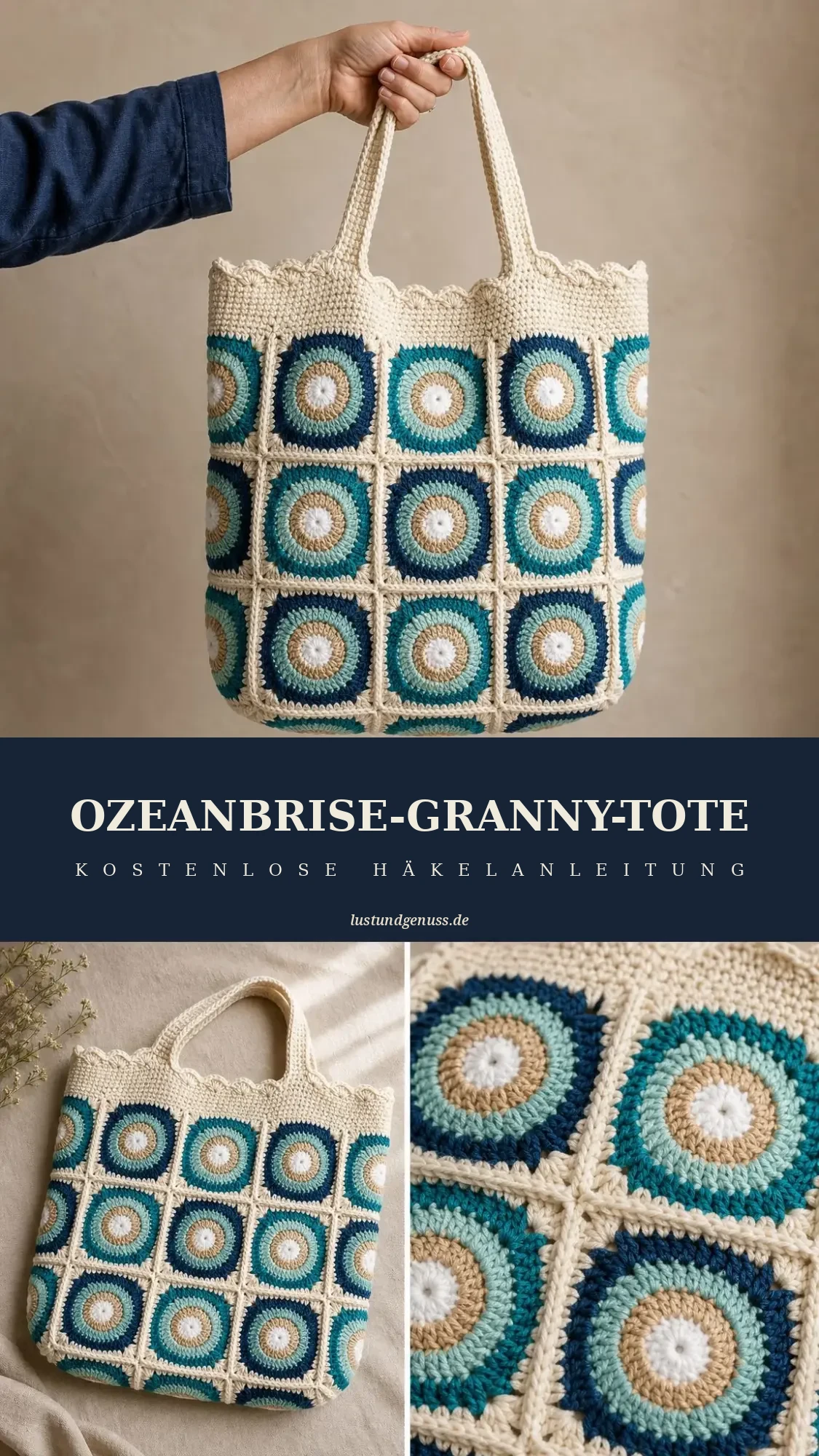 Ozeanbrise-Granny-Tote häkeln