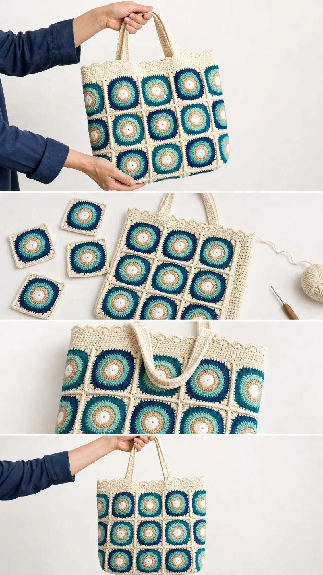 Ozeanbrise-Granny-Tote häkeln