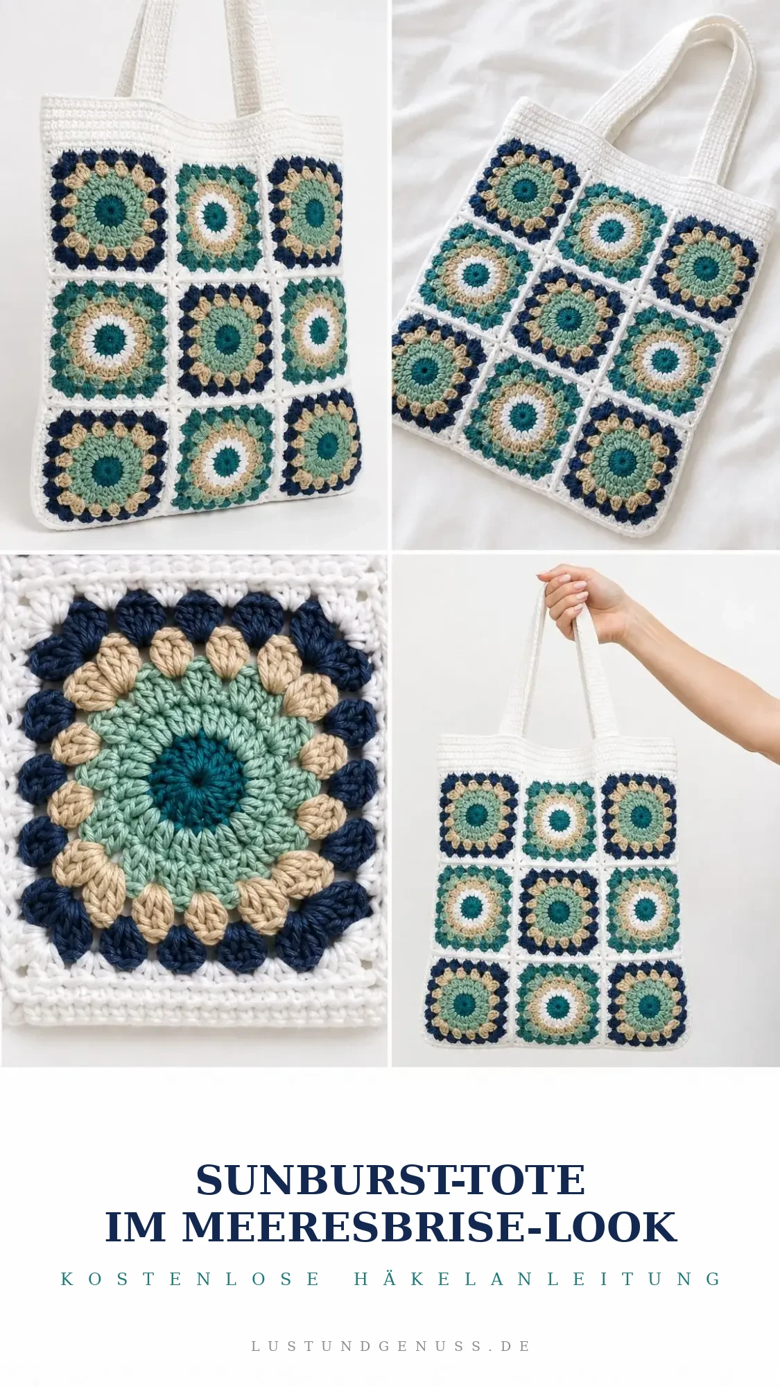 Sunburst-Tote im Meeresbrise-Look häkeln