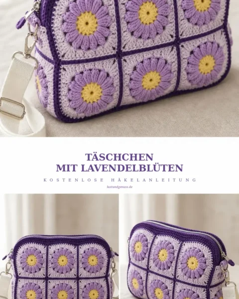 Täschchen mit Lavendelblüten häkeln