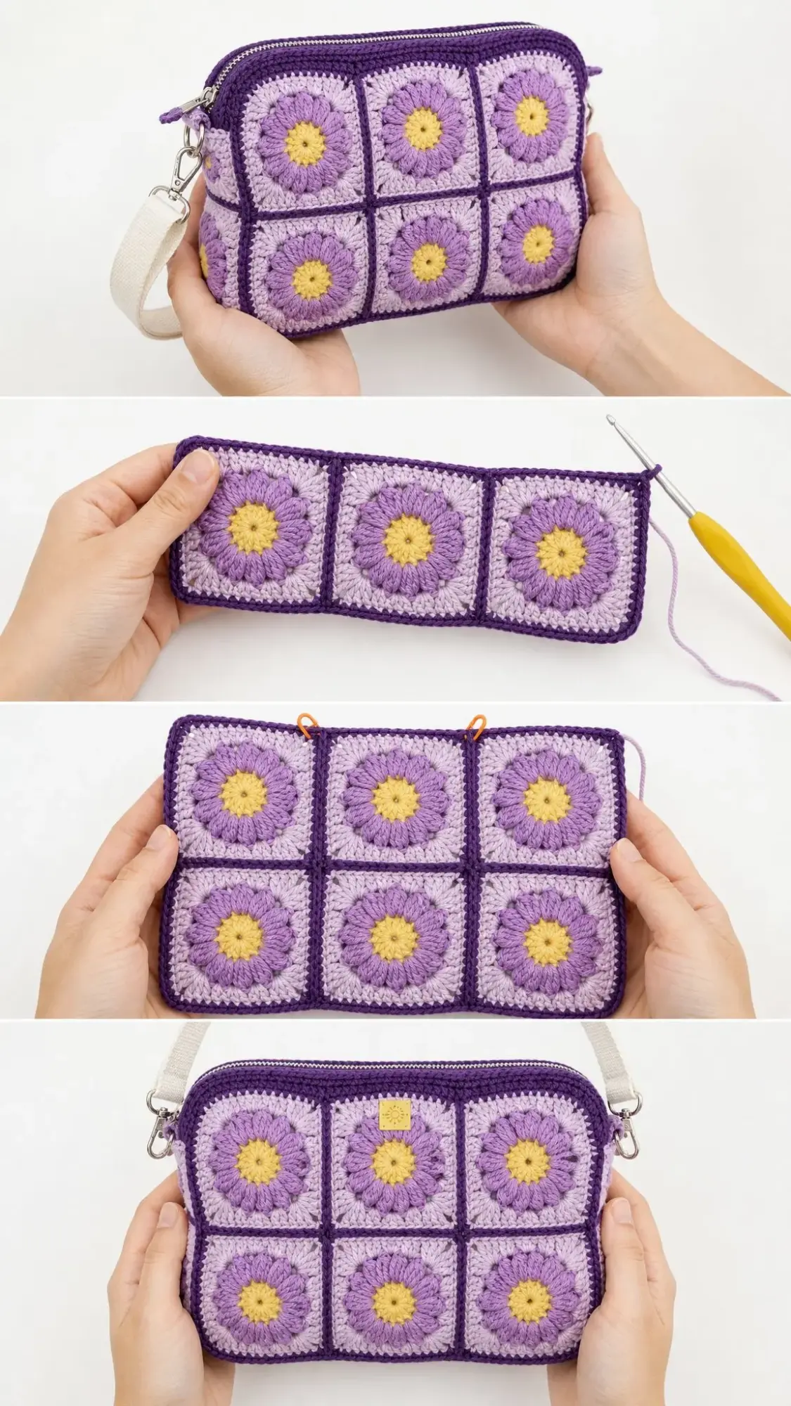 Täschchen mit Lavendelblüten häkeln