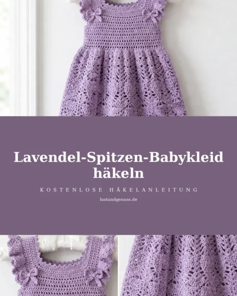 Lavendel-Spitzen-Babykleid häkeln