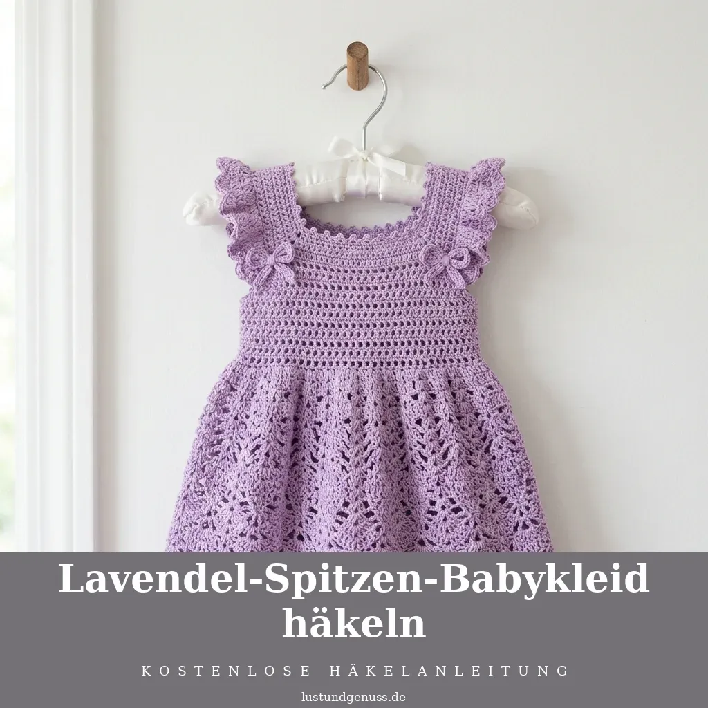 Lavendel-Spitzen-Babykleid häkeln