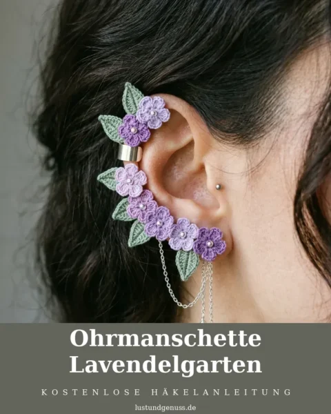 Ohrmanschette Lavendelgarten