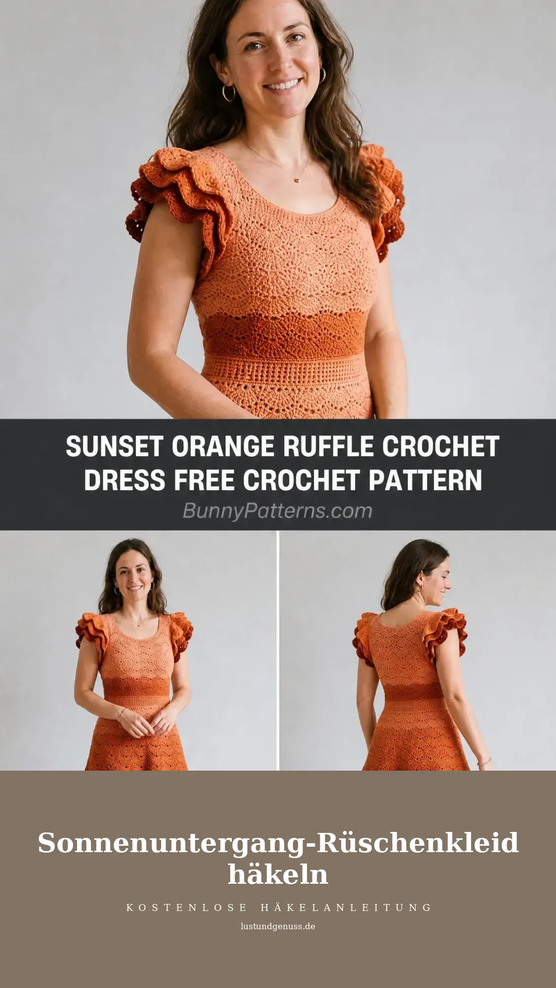 Sonnenuntergang-Rüschenkleid häkeln