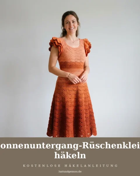 Sonnenuntergang-Rüschenkleid häkeln