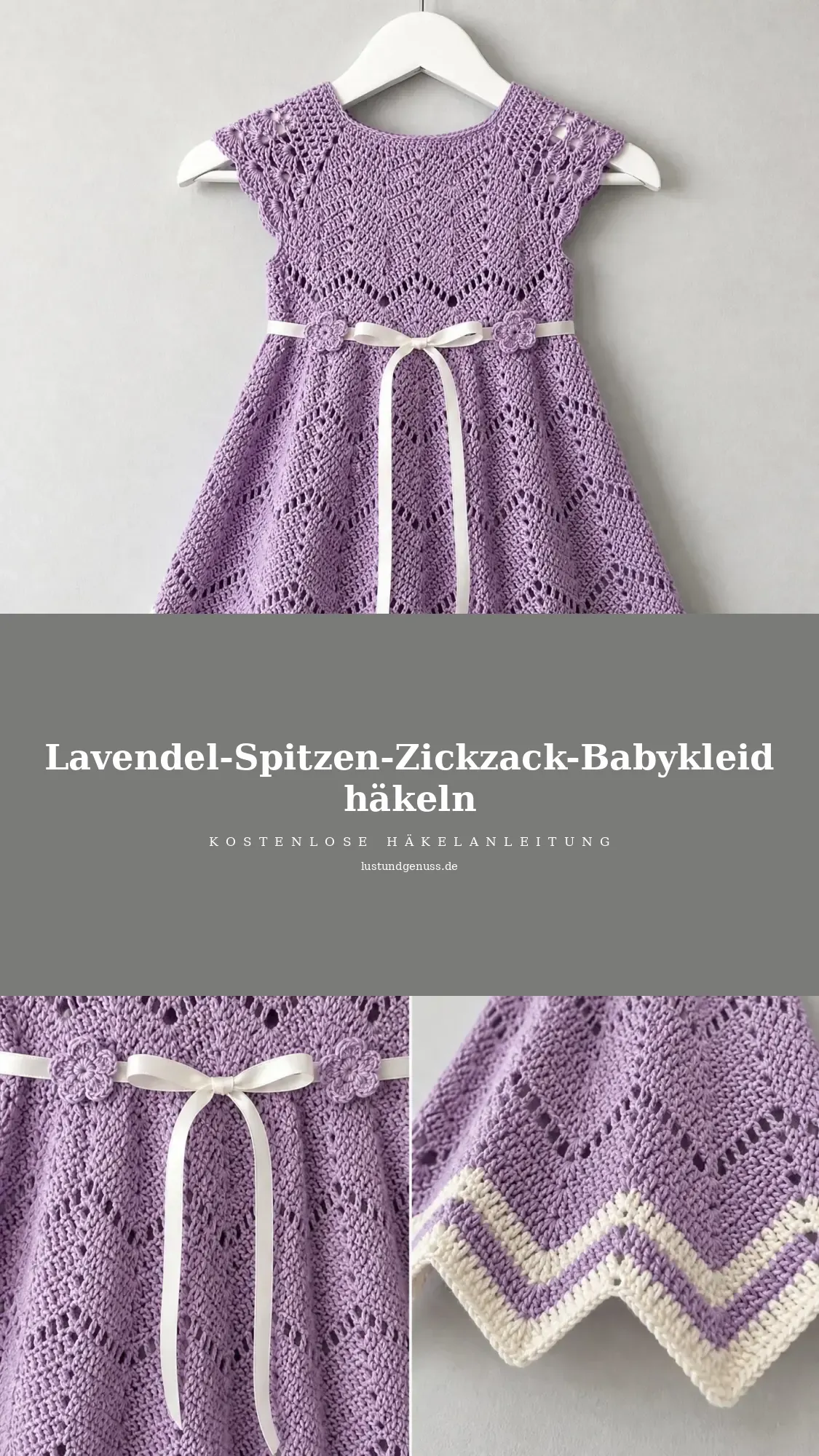 Lavendel-Spitzen-Zickzack-Babykleid häkeln