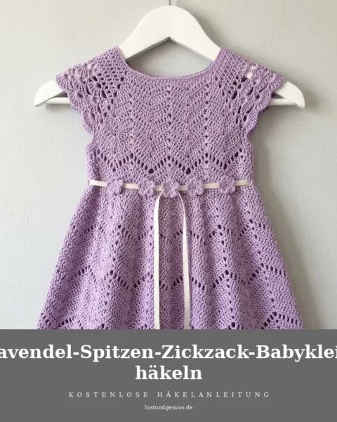 Lavendel-Spitzen-Zickzack-Babykleid häkeln