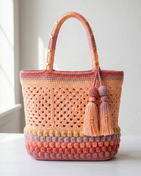 Granny-Tote in Pastell-Sunset häkeln
