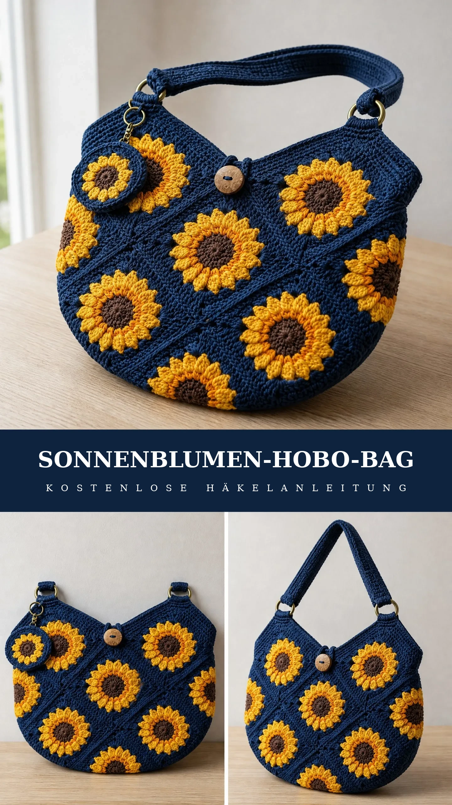 Sonnenblumen-Hobo-Bag häkeln