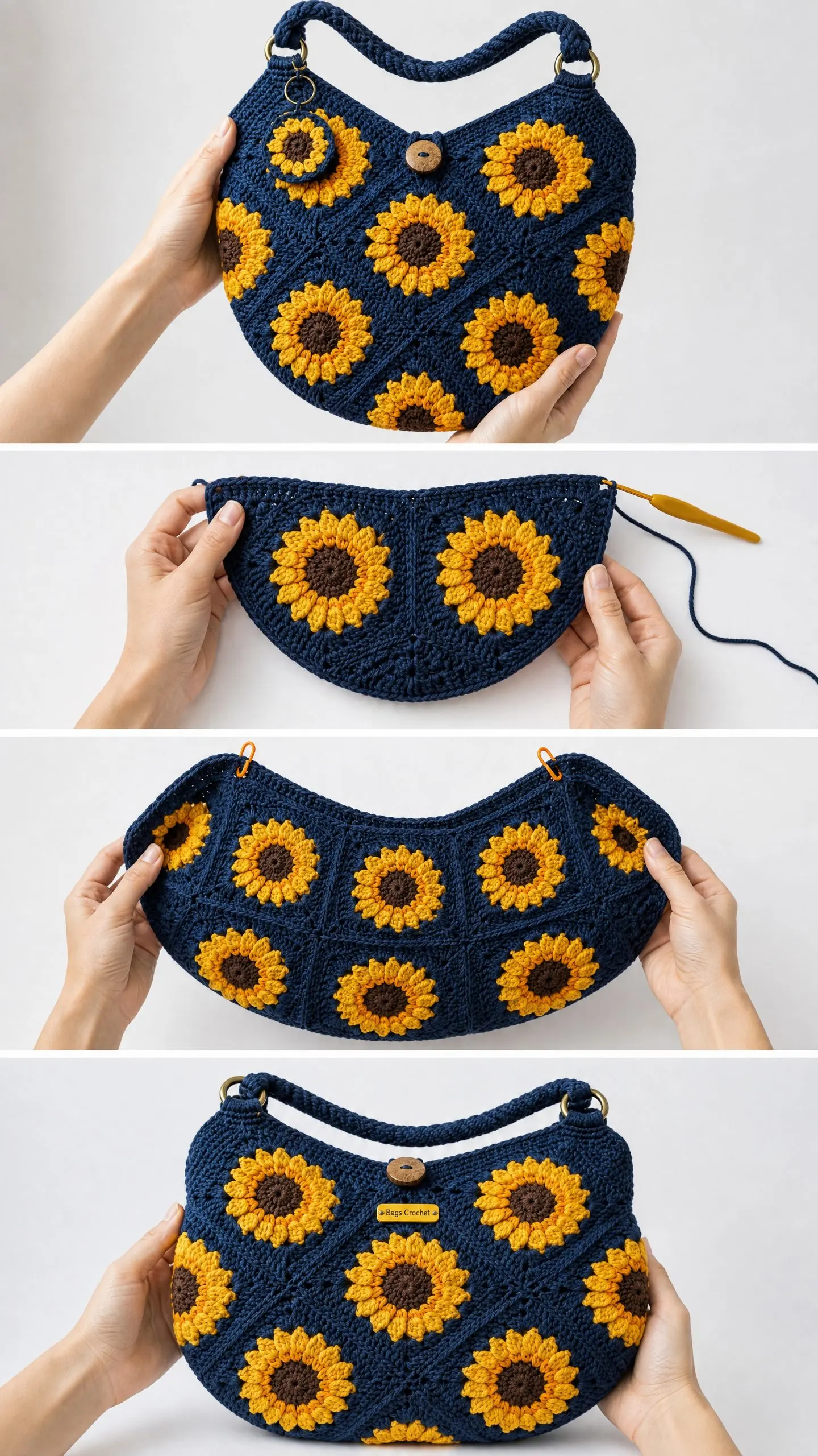 Sonnenblumen-Hobo-Bag häkeln