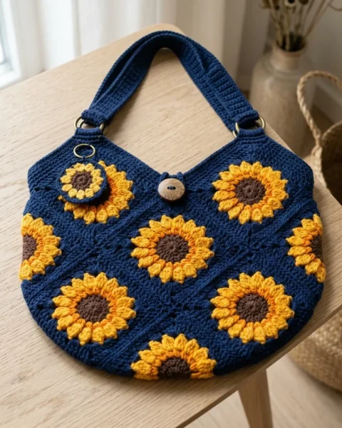 Sonnenblumen-Hobo-Bag häkeln