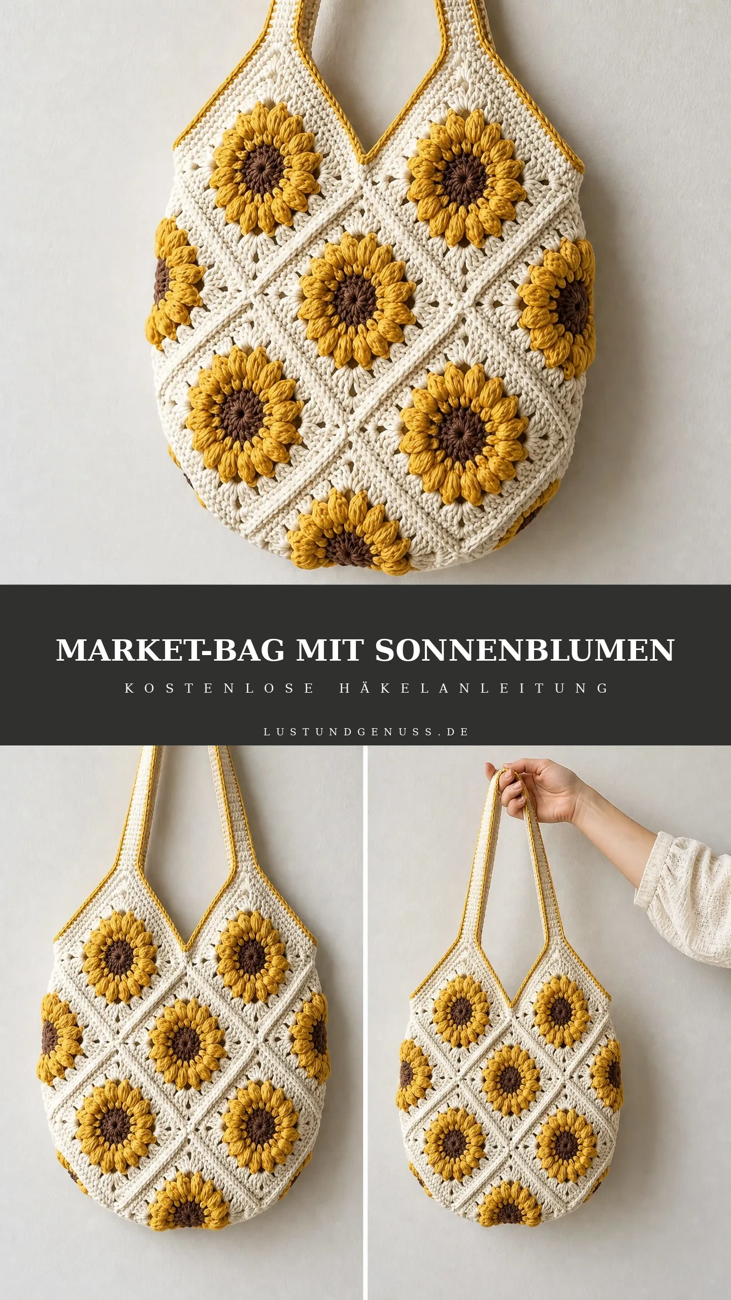 Sonnenblumen-Market-Bag häkeln