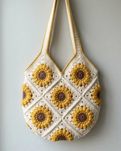 Sonnenblumen-Market-Bag häkeln