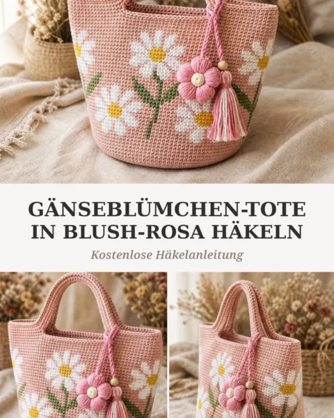Gänseblümchen-Tote in Blush-Rosa häkeln