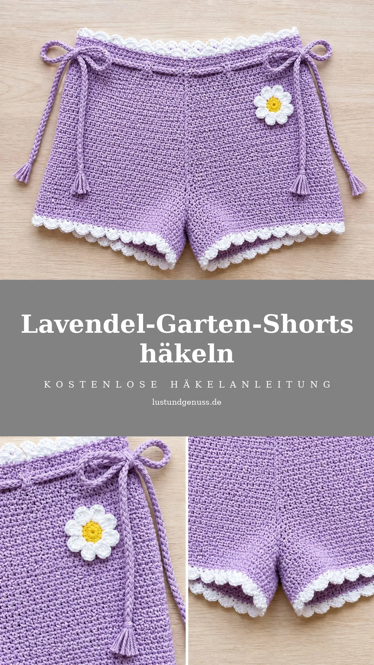 Lavendel-Garten-Shorts häkeln