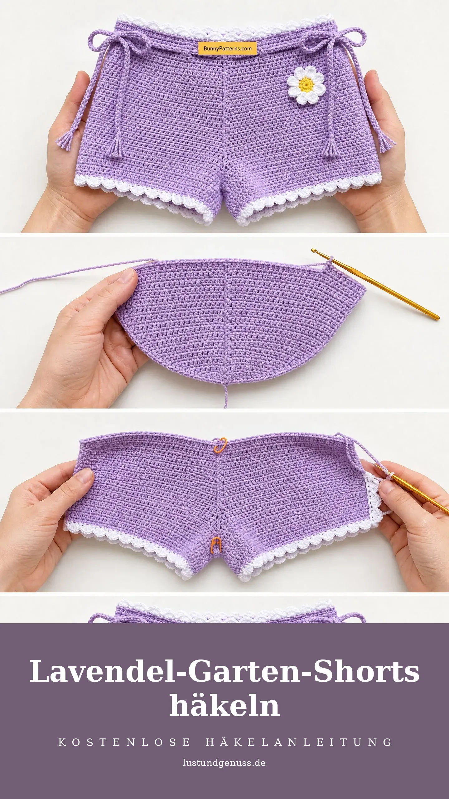 Lavendel-Garten-Shorts häkeln