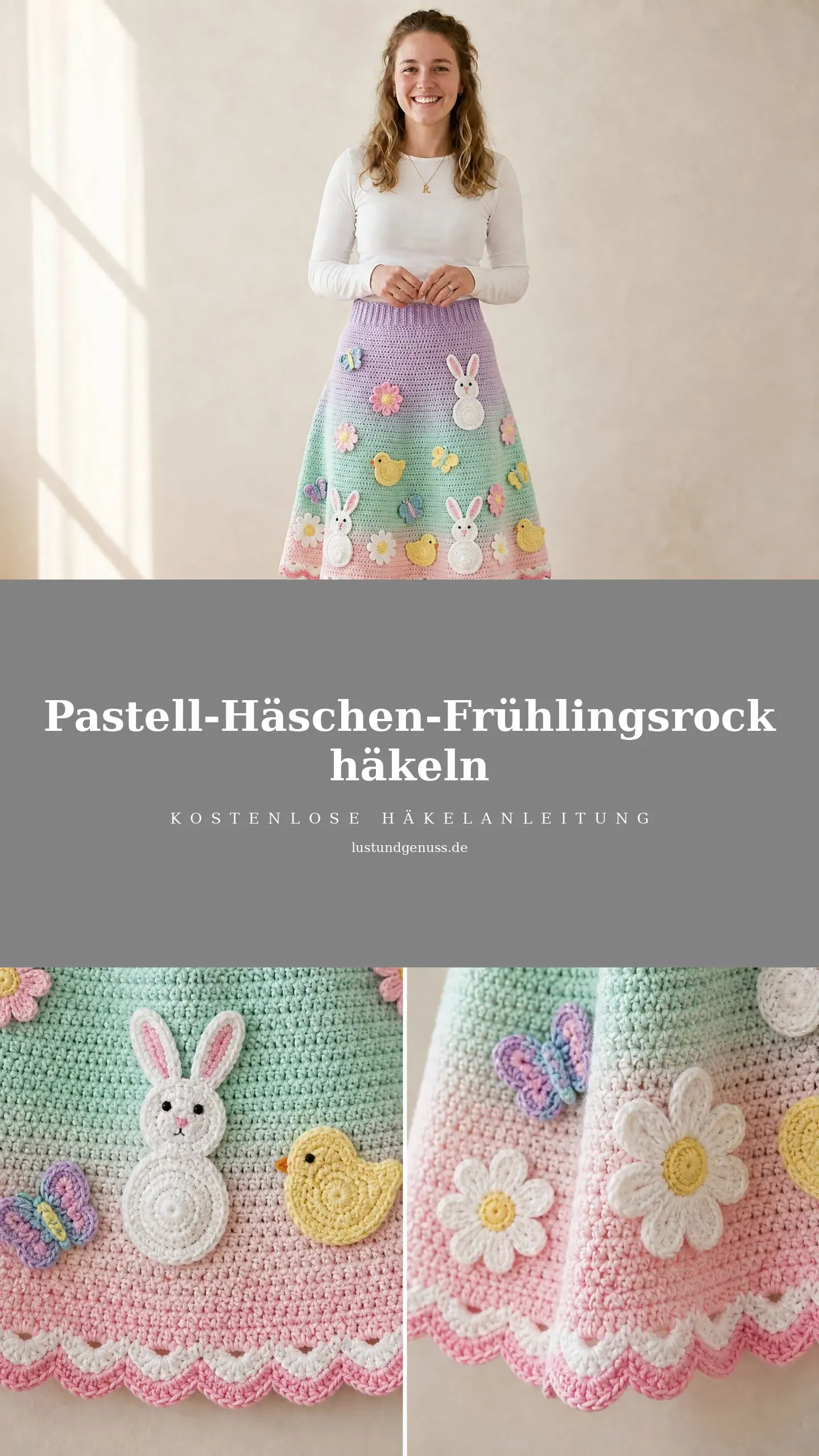 Pastell-Häschen-Frühlingsrock häkeln