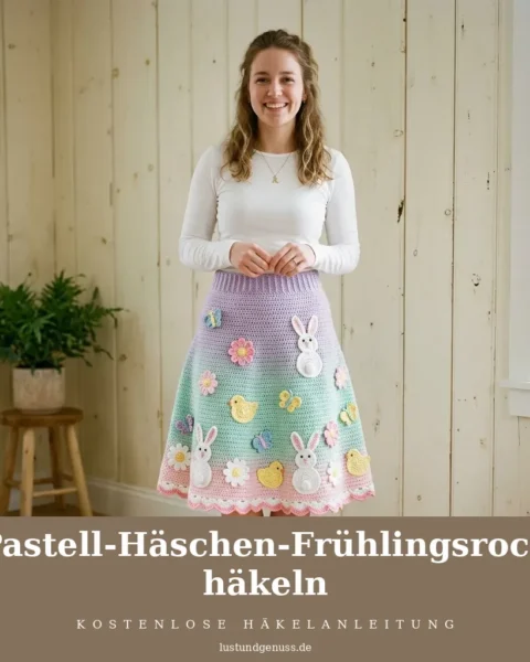 Pastell-Häschen-Frühlingsrock häkeln