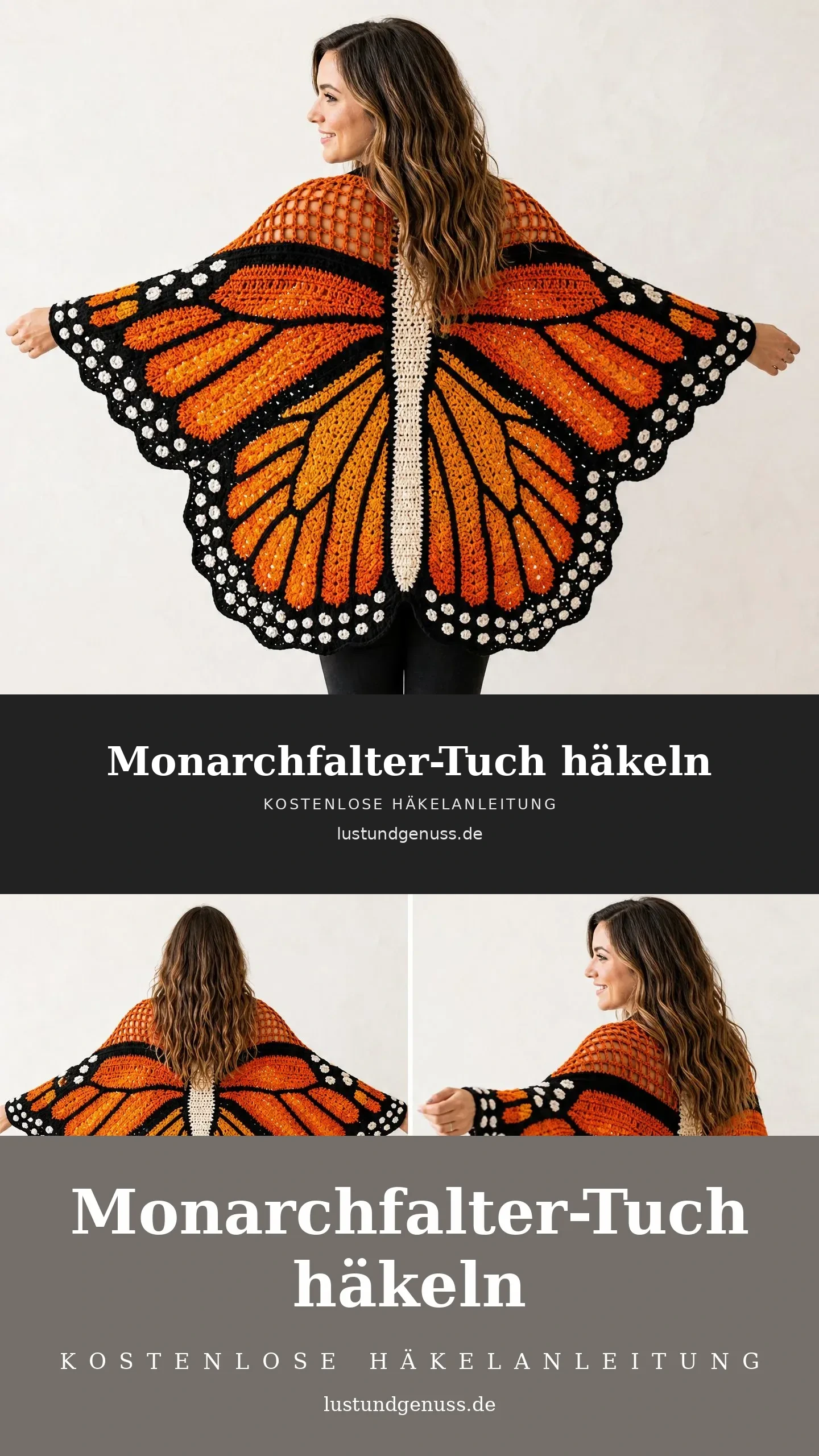Monarchfalter-Tuch häkeln