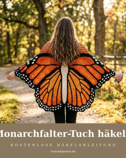 Monarchfalter-Tuch häkeln