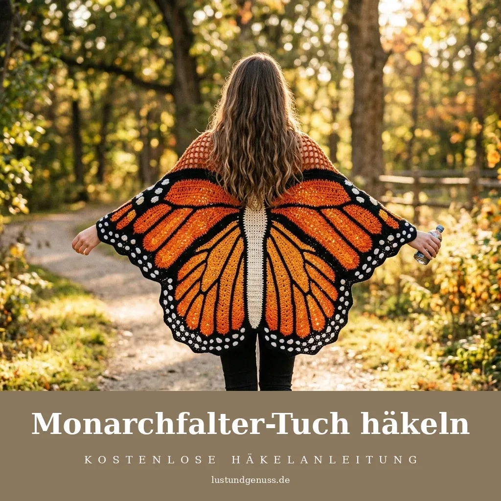 Monarchfalter-Tuch häkeln