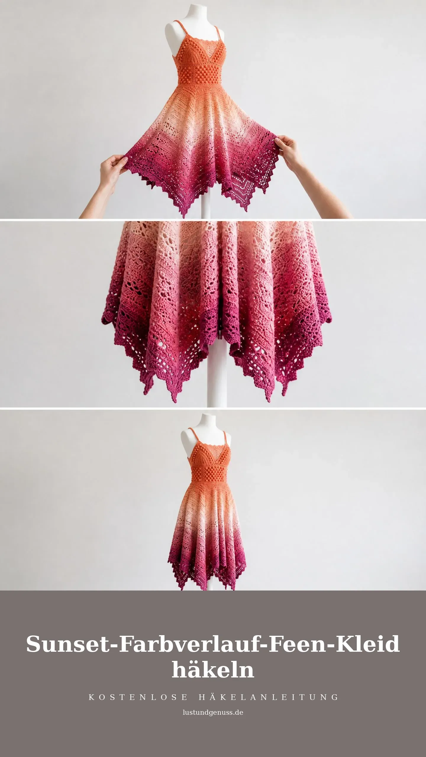 Sunset-Farbverlauf-Feen-Kleid häkeln