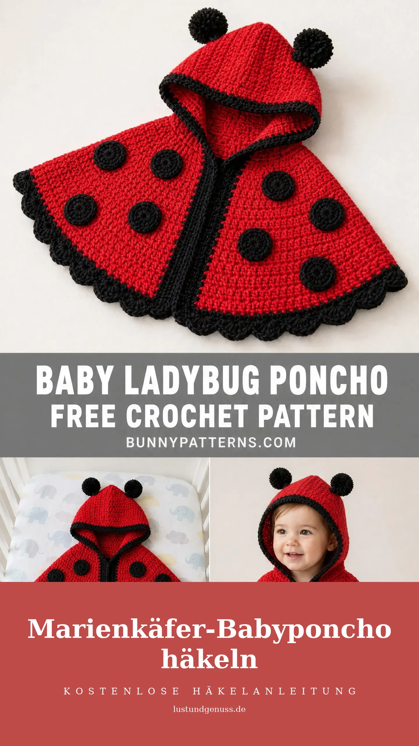 Marienkäfer-Babyponcho häkeln