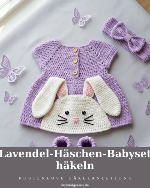 Lavendel-Häschen-Babyset häkeln