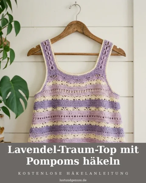 Lavendel-Traum-Top mit Pompoms häkeln