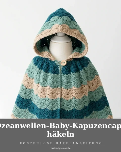 Ozeanwellen-Baby-Kapuzencape häkeln