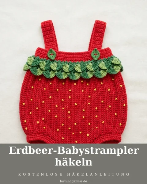 Erdbeer-Babystrampler häkeln