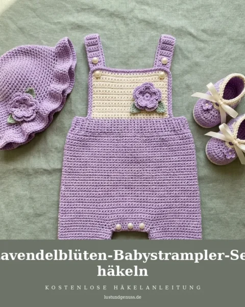 Lavendelblüten-Babystrampler-Set häkeln
