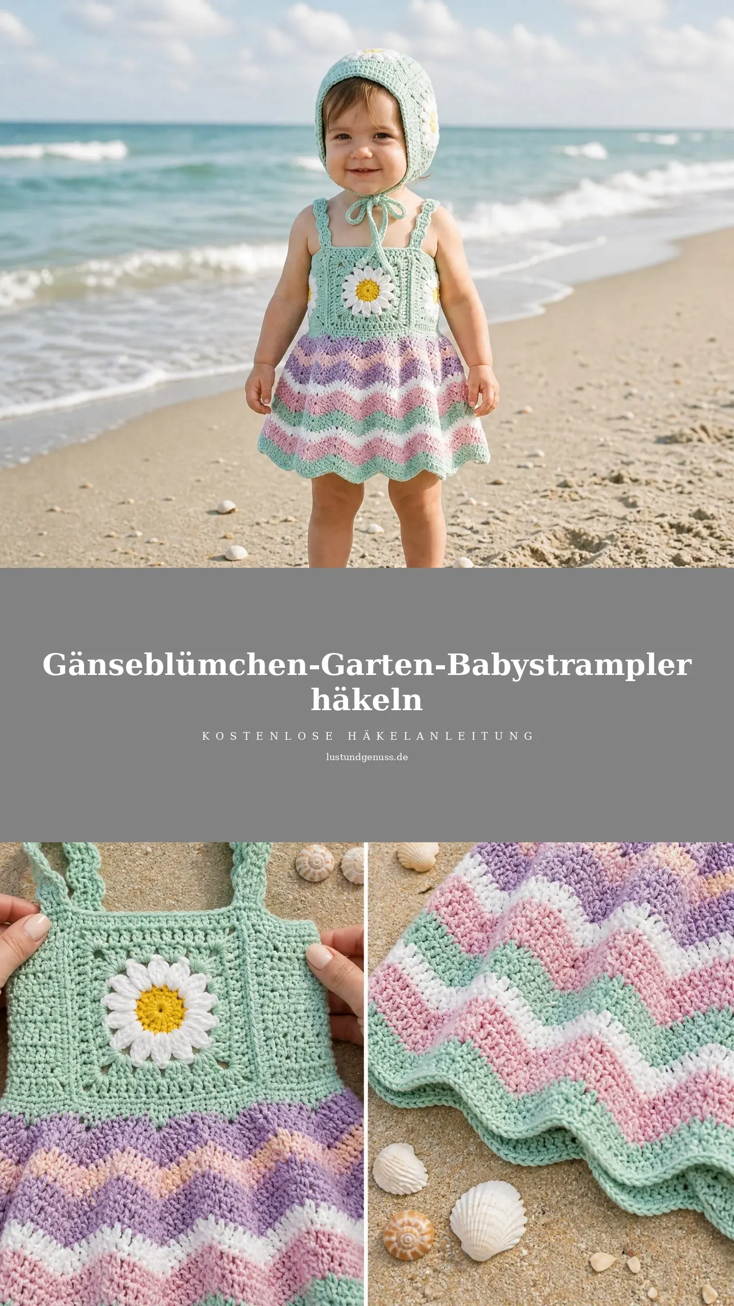 Gänseblümchen-Garten-Babystrampler häkeln