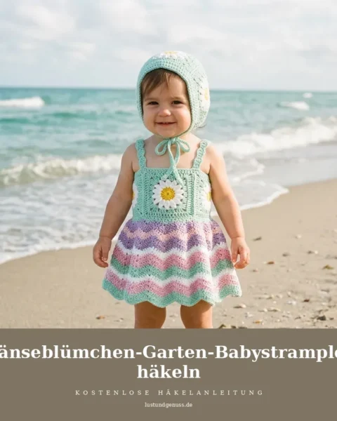 Gänseblümchen-Garten-Babystrampler häkeln