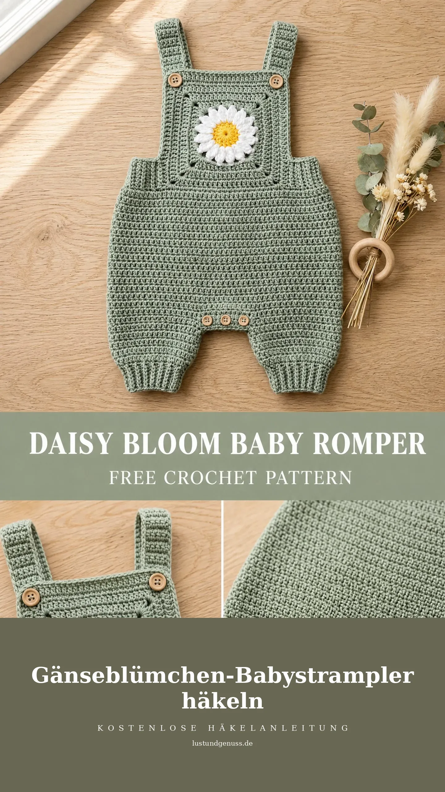 Gänseblümchen-Babystrampler häkeln