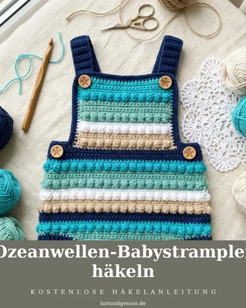 Ozeanwellen-Babystrampler häkeln