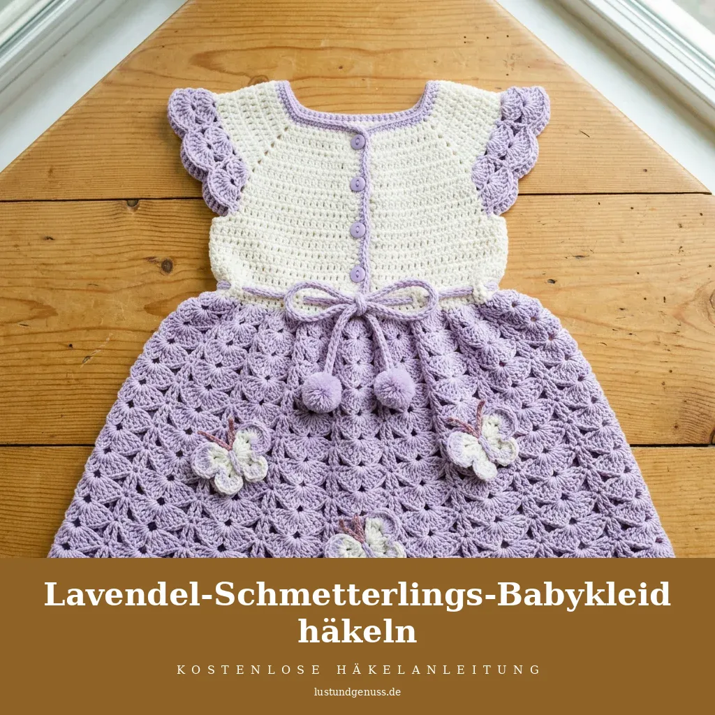 Lavendel-Schmetterlings-Babykleid häkeln