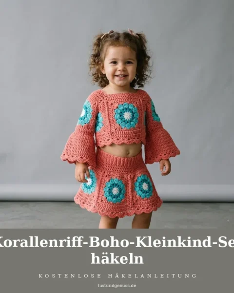 Korallenriff-Boho-Kleinkind-Set häkeln