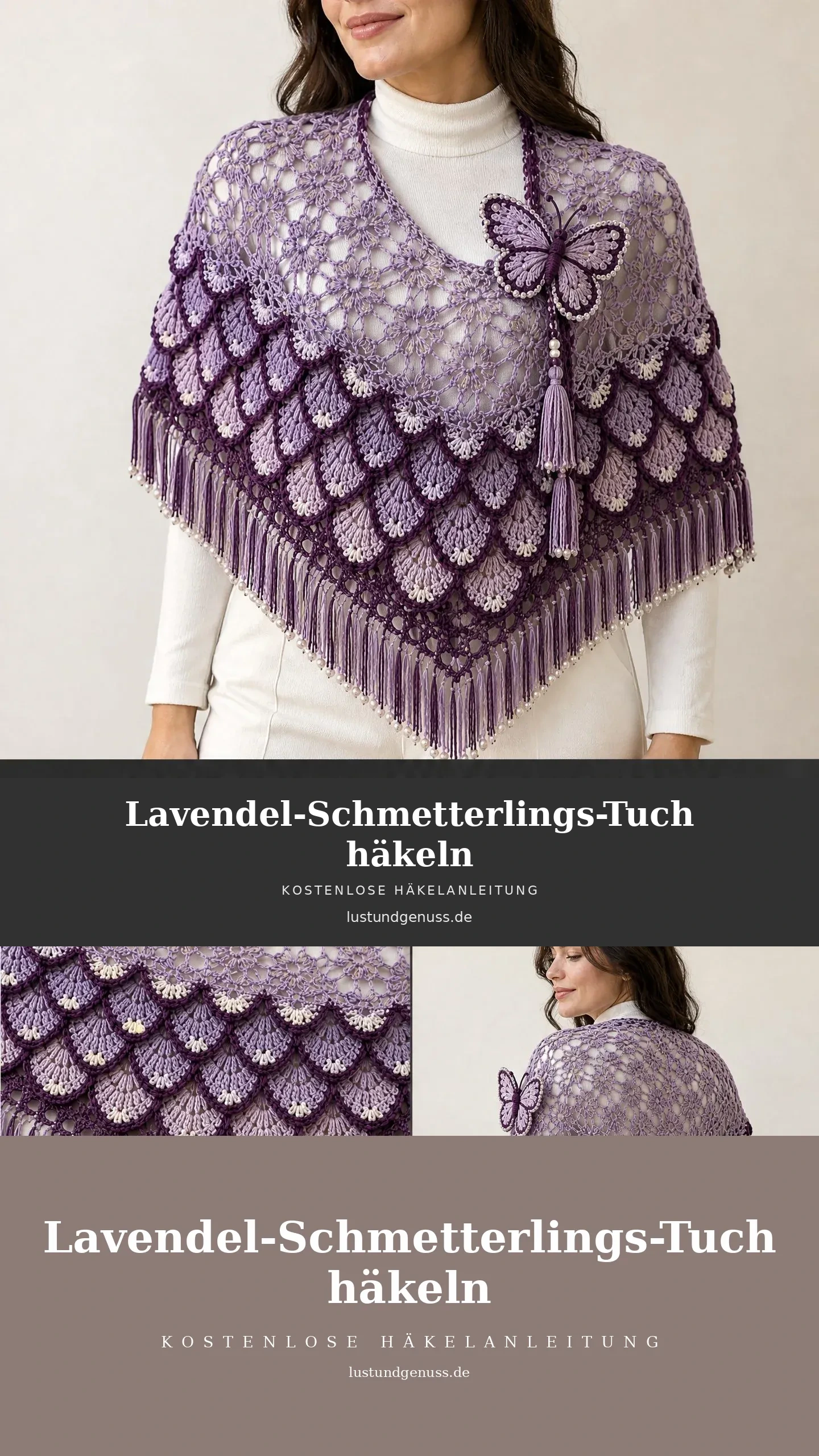 Lavendel-Schmetterlings-Tuch häkeln