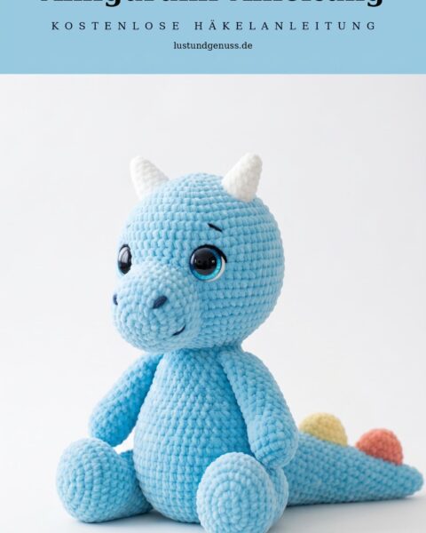 Himmelblauer Drache häkeln – Amigurumi-Anleitung