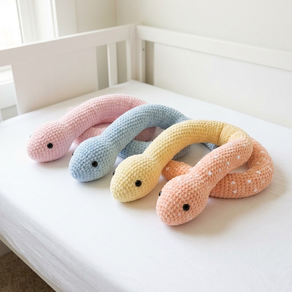 Kuschelige Schlange fürs Kinderzimmer häkeln – Amigurumi-Anleitung
