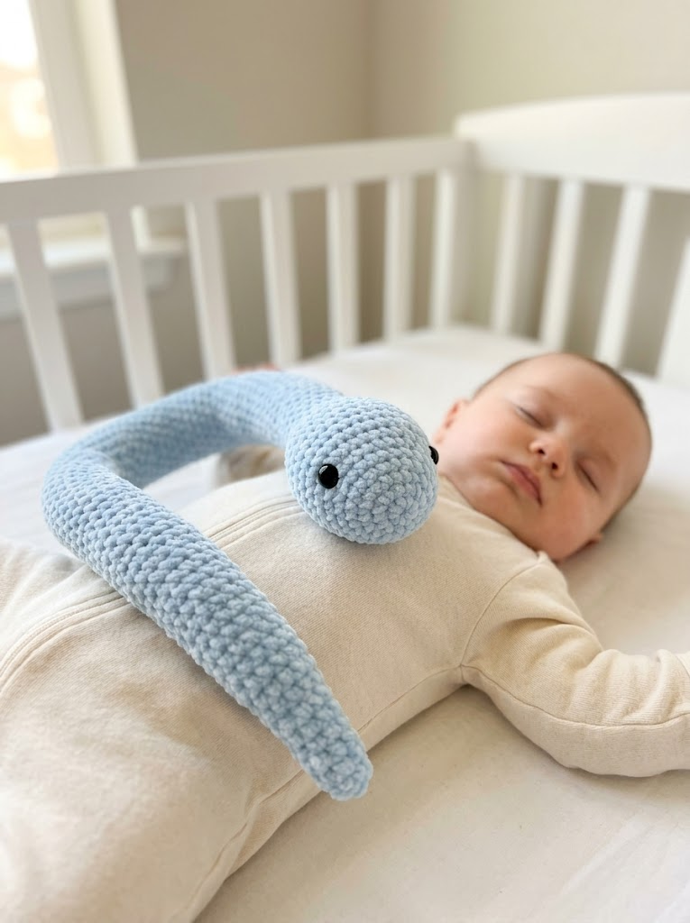 Kuschelige Schlange fürs Kinderzimmer häkeln – Amigurumi-Anleitung