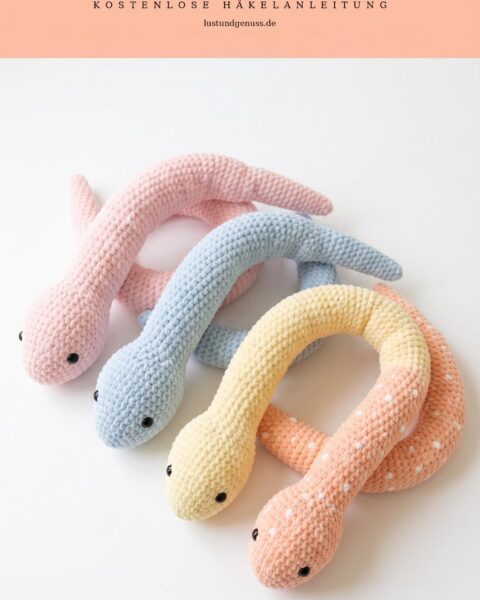 Kuschelige Schlange fürs Kinderzimmer häkeln – Amigurumi-Anleitung
