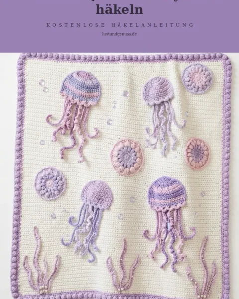 Lavendel-Quallen-Babydecke häkeln
