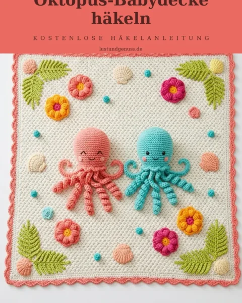 Tropische Oktopus-Babydecke häkeln