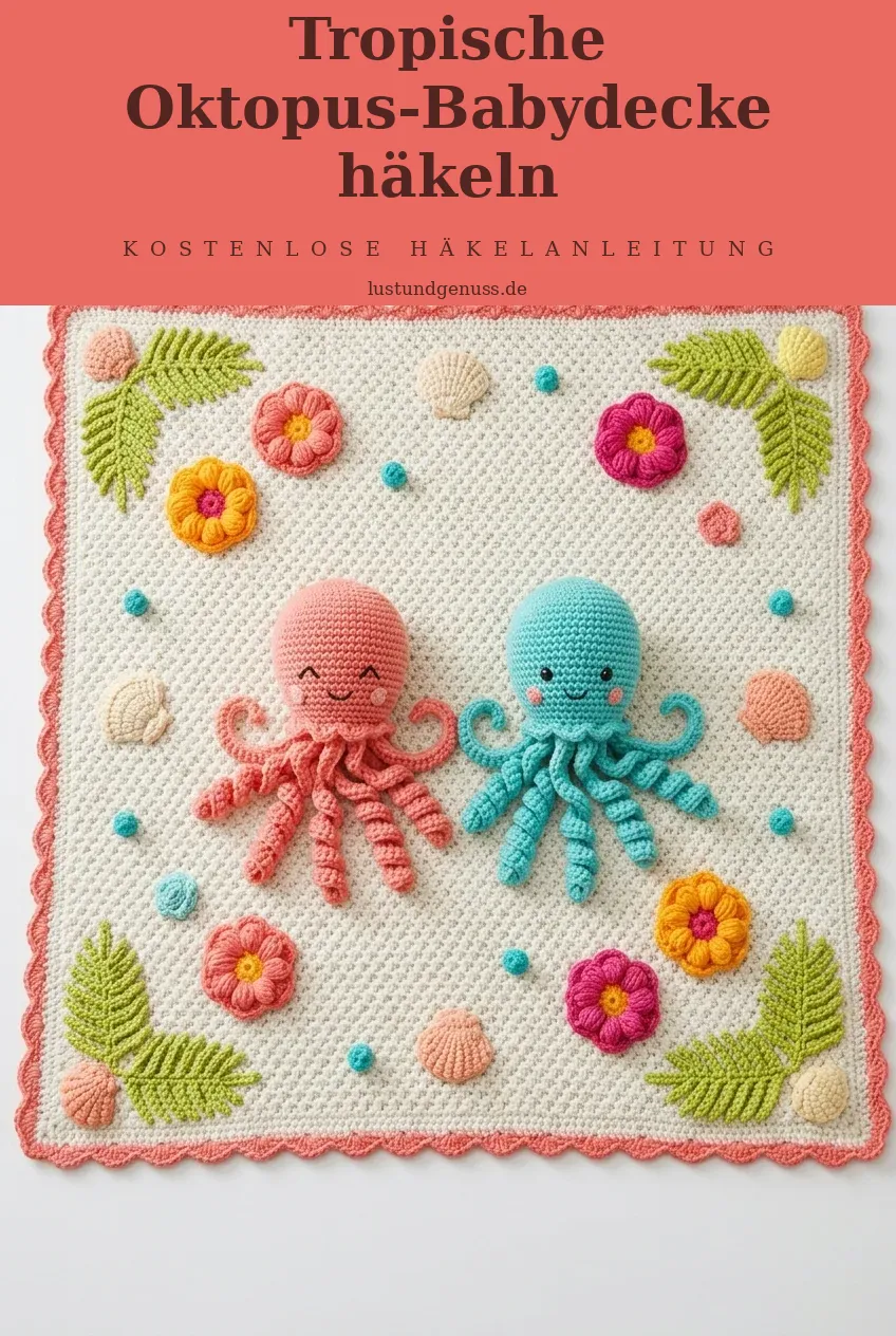Tropische Oktopus-Babydecke häkeln