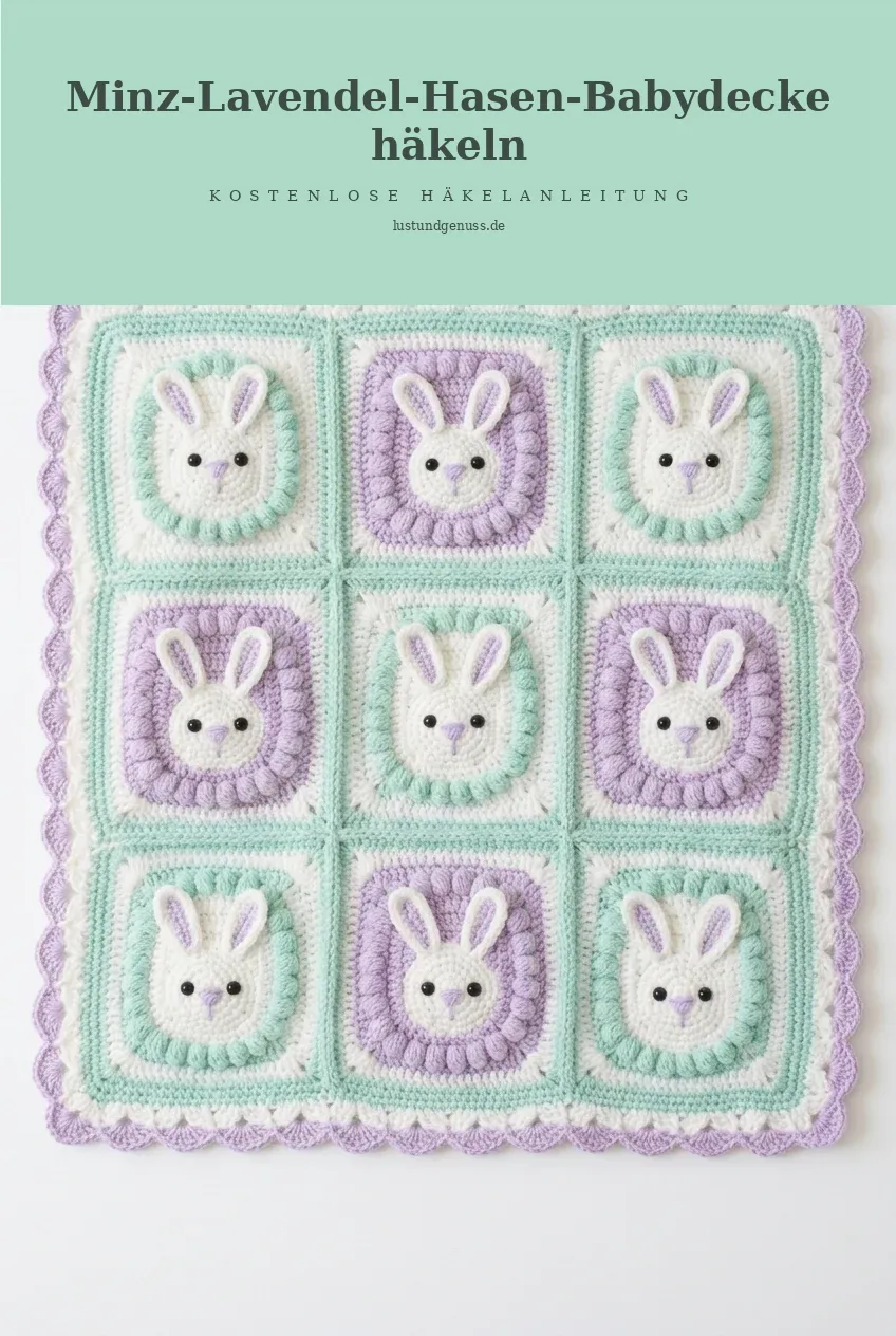 Minz-Lavendel-Hasen-Babydecke häkeln