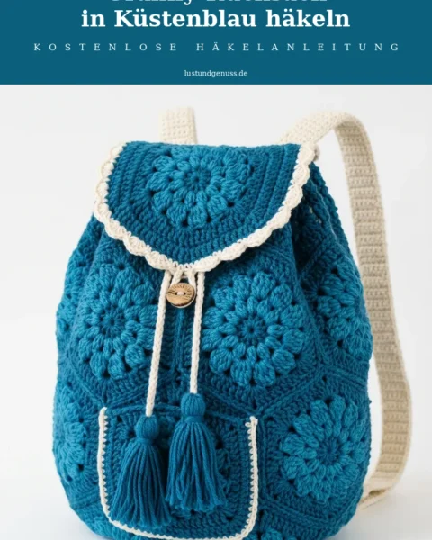 Granny-Rucksack in Küstenblau häkeln